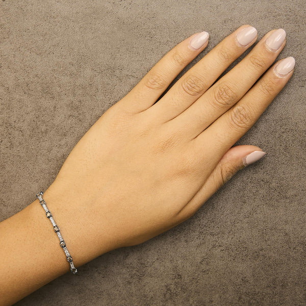 14k White Gold 2 1/4 Cttw Champagne Diamond Bar Link 7