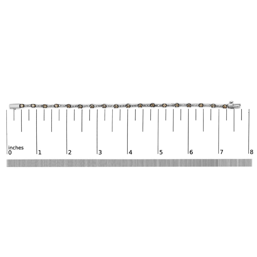 14k White Gold 2 1/4 Cttw Champagne Diamond Bar Link 7