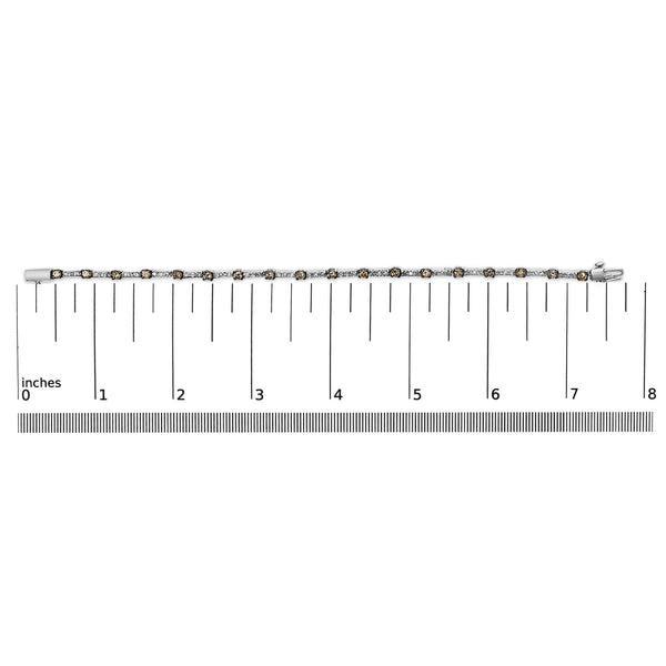 14k White Gold 2 1/4 Cttw Champagne Diamond Bar Link 7