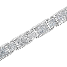 14K White Gold 5.0 Cttw Princess-Cut Diamond Rectangular Alternating Station 7" Tennis Bracelet (G-H Color, SI1-SI2 Clarity)-4
