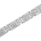 18K White Gold 5.0 Carat Princess Diamond Buckle Link Bracelet-4 thumbnail 5