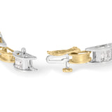 14K Two-Tone Gold 1.00 Cttw Princess-Cut Diamond Chain Link 7