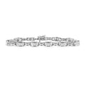 14K white gold tennis bracelet with invisible-set princess diamond stones