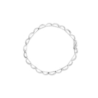 14K White Gold 1.0 Cttw Invisible Set Princess Diamond Alternating Link Tennis Bracelet (I-J Color, I1-I2 Clarity) - 7.25