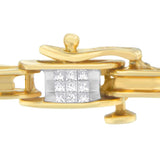 14K Yellow Gold Princess Cut Diamond Chain Link Bracelet (1.00 cttw, H-I Color, SI1-SI2 Clarity)-2 thumbnail 3