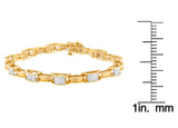 14K Yellow Gold Princess Cut Diamond Chain Link Bracelet (1.00 cttw, H-I Color, SI1-SI2 Clarity)-3 thumbnail 4
