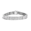 14K white gold bracelet with princess cut diamond stones in alternating links