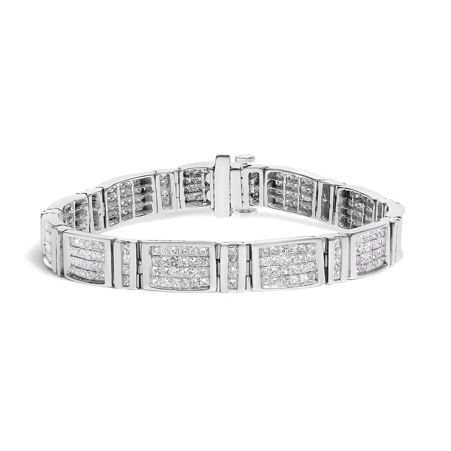 14K White Gold 7.0 Cttw Princess Cut Diamond 7