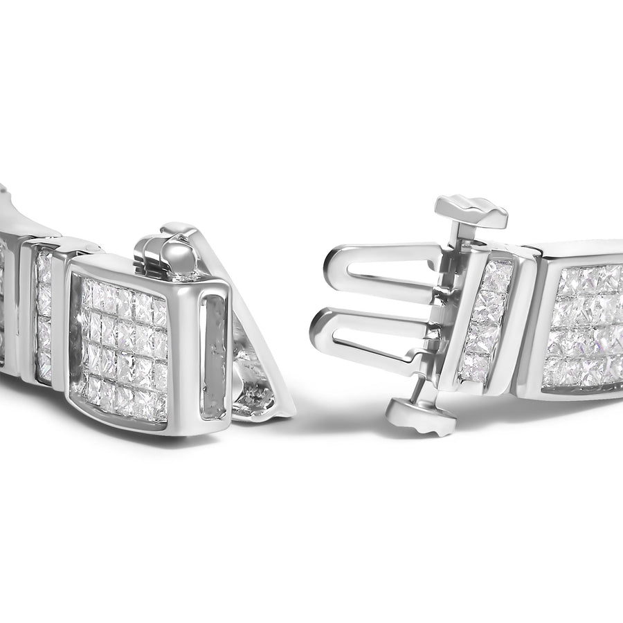 14K White Gold 7.0 Cttw Princess Cut Diamond 7