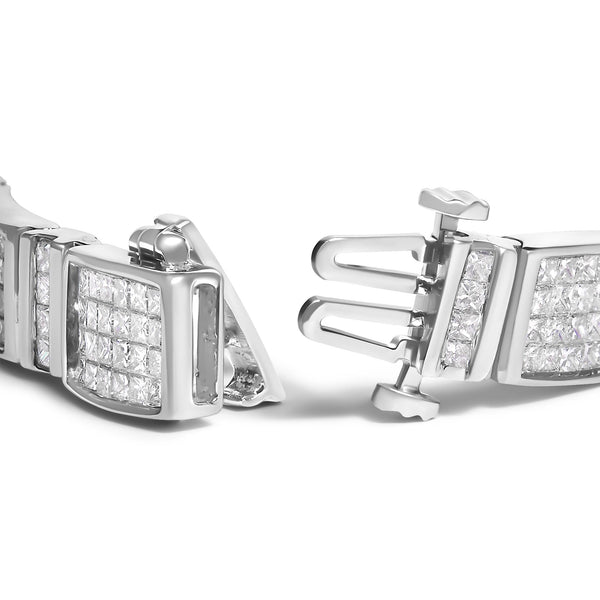14K White Gold 7.0 Cttw Princess Cut Diamond 7