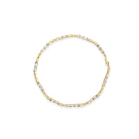 10k Yellow Gold 1/3 Cttw Diamond 3 Stone and X-Link Bracelet (I-J Color, I1-I2 Clarity) - 7.50
