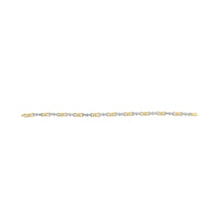 10k Yellow Gold 1/3 Cttw Diamond 3 Stone and X-Link Bracelet (I-J Color, I1-I2 Clarity) - 7.50
