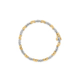 10K Two-Tone Gold 1/2 Cttw Diamond Alternating 3 Stone and X-Link 7