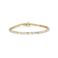 10K yellow gold bracelet with channel-set baguette diamond stones