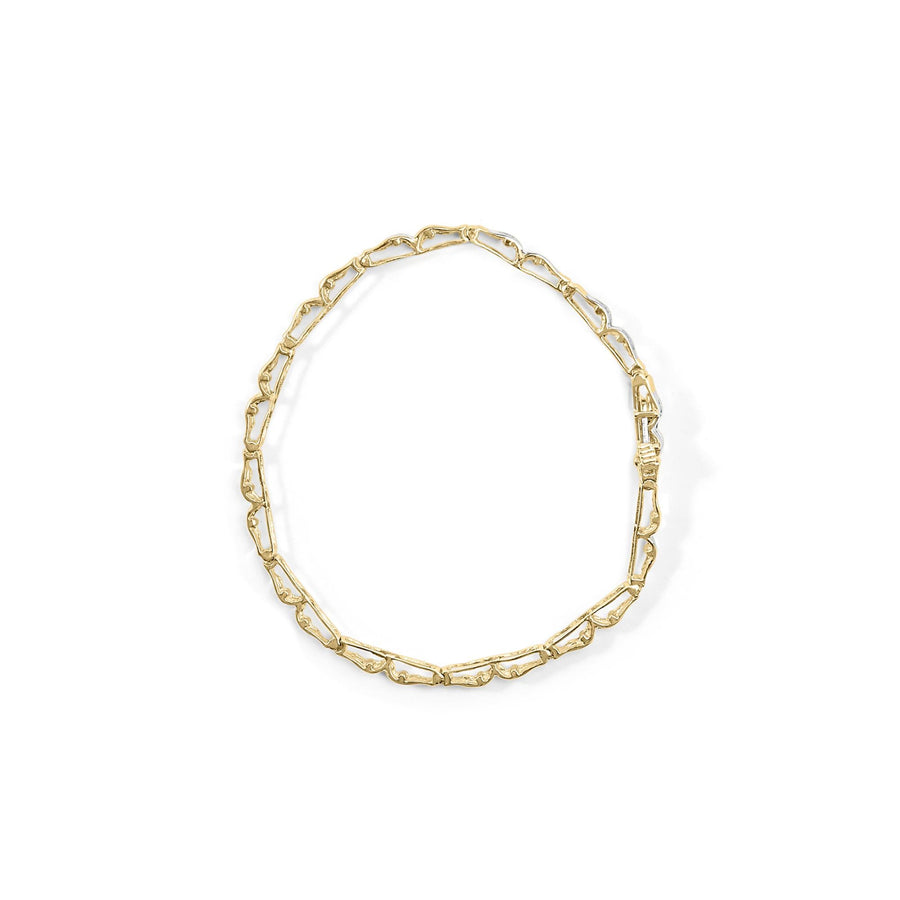 10k Yellow Gold 1.00 Cttw Baguette-Cut Channel Diamond Link Bracelet