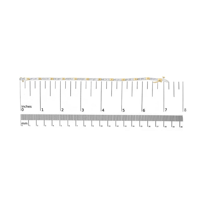 10k Yellow Gold 1.00 Cttw Baguette-Cut Channel Diamond Link Bracelet
