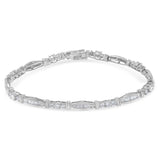 10K White Gold Geometric Pattern Diamond Tennis Bracelet (3 cttw, H-I Color, SI2-I1 Clarity)-1 thumbnail 2