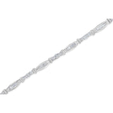 10K White Gold Geometric Pattern Diamond Tennis Bracelet (3 cttw, H-I Color, SI2-I1 Clarity)-3 thumbnail 4