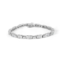 14K White Gold 2.0 Cttw Baguette and Princess-Cut Diamond Tennis Bracelet (H-I Color, SI1-SI2 Clarity) - 7