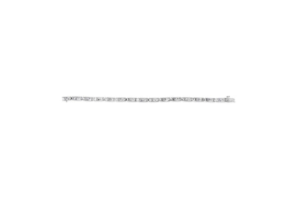 14K White Gold 2.0 Cttw Baguette and Princess-Cut Diamond Tennis Bracelet (H-I Color, SI1-SI2 Clarity) - 7