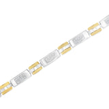 10K Two-Tone Gold Princess Cut Diamond Geo Link Bracelet (1.00 cttw, H-I Color, SI1-SI2 Clarity)-4 thumbnail 5