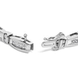 14K White Gold 2.0 Cttw Princess and Round Diamond Bar and Link Bracelet (I-J Color, I1-I2 Clarity) - 7.25
