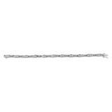 14K White Gold 2.0 Cttw Princess and Round Diamond Bar and Link Bracelet (I-J Color, I1-I2 Clarity) - 7.25