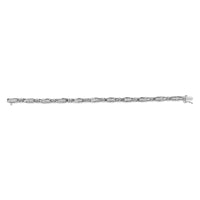 14K White Gold 2.0 Cttw Princess and Round Diamond Bar and Link Bracelet (I-J Color, I1-I2 Clarity) - 7.25