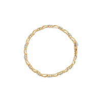 10k Yellow Gold Plated .925 Sterling Silver 2.00 Cttw Round-Cut Diamond Link 7