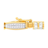 14K Yellow Gold Princess and Baguette Cut Diamond Beaded Bracelet (3.00 cttw, H-I Color, SI1-SI2 Clarity)-1 thumbnail 2