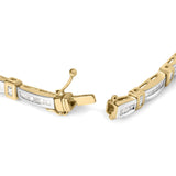14K Yellow Gold 1.00 Cttw Baguette Diamond Channel Link Bracelet-1 thumbnail 2