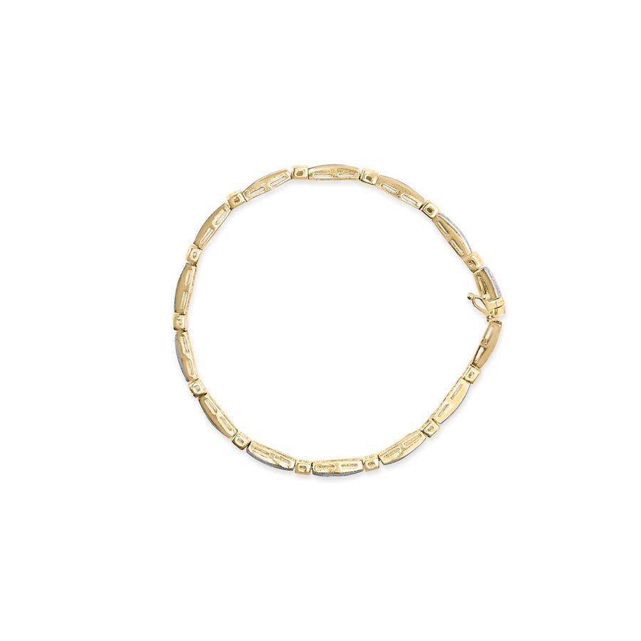 14K Yellow Gold 1.00 Cttw Baguette Diamond Channel Link Bracelet