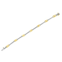 10K Yellow Gold 1.00 Cttw Pave Set Diamond Bar and  X-Link 7