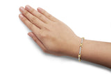 10K Yellow Gold 1.00 Cttw Pave Set Diamond Bar and  X-Link 7