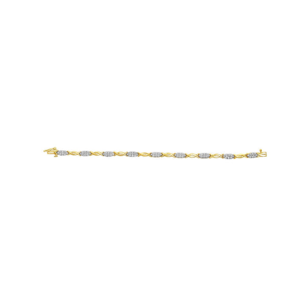 10K Yellow Gold 1.00 Cttw Round-Cut Diamond Spiral Link 7