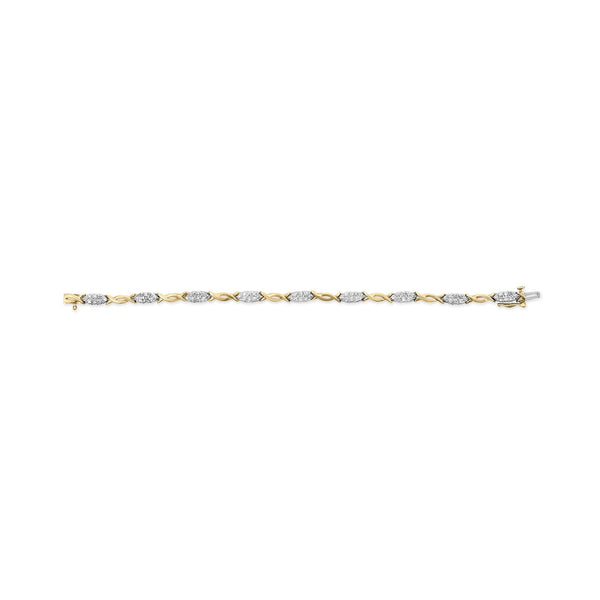 10K Yellow Gold 1.00 Cttw Round-Cut Diamond Spiral Link 7