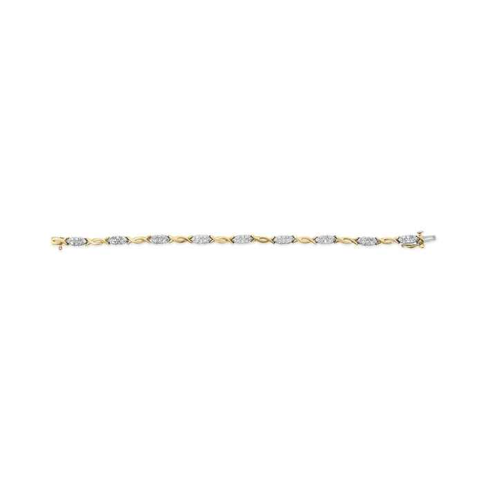 10K Yellow Gold 1.00 Cttw Round-Cut Diamond Spiral Link 7