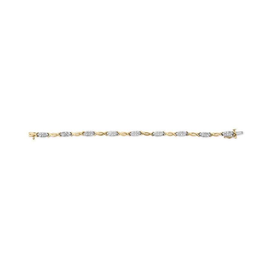 10K Yellow Gold 1.00 Cttw Round-Cut Diamond Spiral Link 7