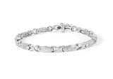 14K white gold tennis bracelet with princess-cut diamond stones thumbnail 1