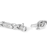 14K White Gold 1.0 Cttw Invisible-Set Princess Diamond Tennis Bracelet (H-I Color, SI1-SI2 Clarity) - 7