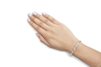 10K Yellow and White Gold 3.00 Cttw Diamond Cluster and Wave Link Bracelet (I-J Color, I1-I2 Clarity) - 7.25