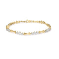 10K gold diamond bracelet with alternating bar and link miracle-set stones