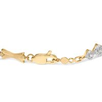10k Gold 1/3 Cttw Diamond Miracle Set Alternating Bar and Link Bracelet (I-J Color, I1-I2 Clarity) - 7.75