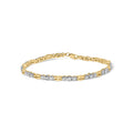 10K yellow gold bracelet with 3 round diamond stones