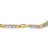 10k Yellow Gold 1.00 Cttw Diamond 3 Stone Link Bracelet (I-J Color, I1-I2 Clarity) -7.25