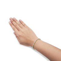 10k Yellow Gold 1.00 Cttw Diamond 3 Stone Link Bracelet (I-J Color, I1-I2 Clarity) -7.25