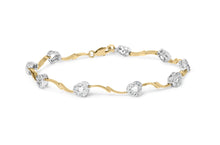 10k Two-Tone Gold 1/3 Cttw Diamond Pave Set Heart S-Link 7.25" Bracelet (I-J Color, I2-I3 Clarity)-0