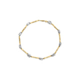 10k Two-Tone Gold 1/3 Cttw Diamond Pave Set Heart S-Link 7.25