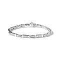 14K white gold bracelet with princess cut diamond stations and links