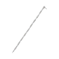 14K White Gold 1.0 Cttw Invisible Set Princess Cut Diamond Alternating Station and Link Tennis Bracelet (I-J Color, I1-I2 Clarity) - Size 7.25